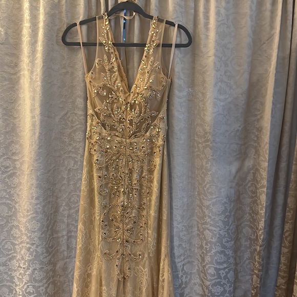 Champagne embellished long gown - Picture 6 of 6